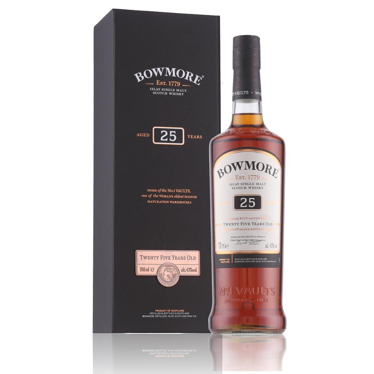 Bowmore 25 Years Single Malt 383 Whisky 43% Geschenkbox, in Vol. 0,7l