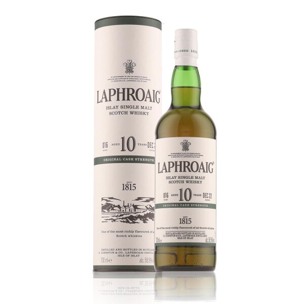 Laphroaig 10 Years Cask Strength Whisky 2022 58,5% Vol. 0,7l in Geschenkbox